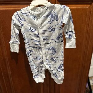 NWOT Gerber Blue and White Footies One Piece